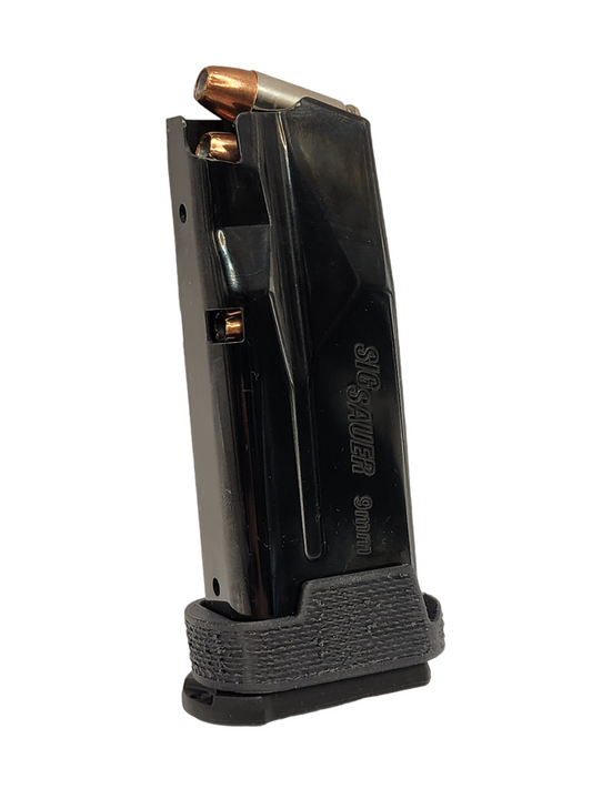 The Sig Sauer P365 12 round magazines continue the large capacity in a small space that the original 10 round magazines introduced. The NULL Adapters allow you to use the 12 round magazines seamlessly in your standard P365