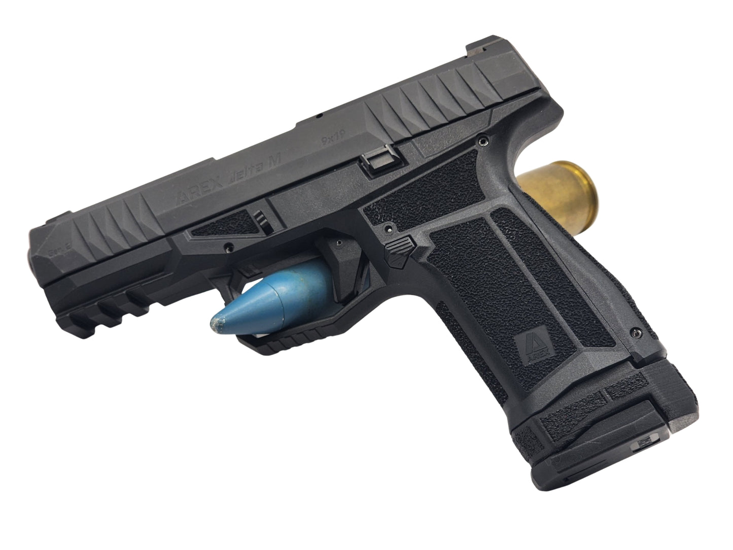 The AREX Delta M is a compact slim firearm with excellent ergonomics and a great trigger.  And using the NULL adapter you can run your full size 17 and 19 round adapters, you can run your big mags in your carry gun