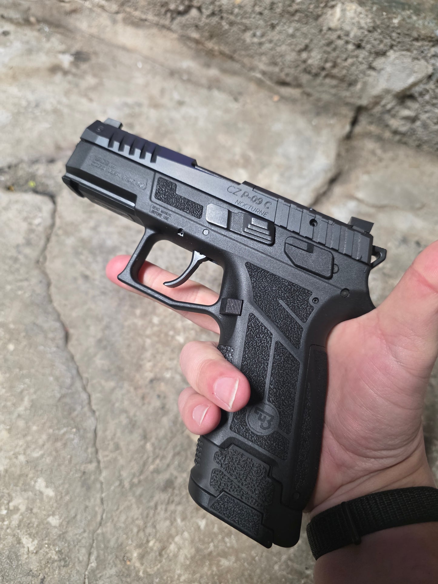 CZ P09c Nocturn with 19 round magazine and NULL adapter