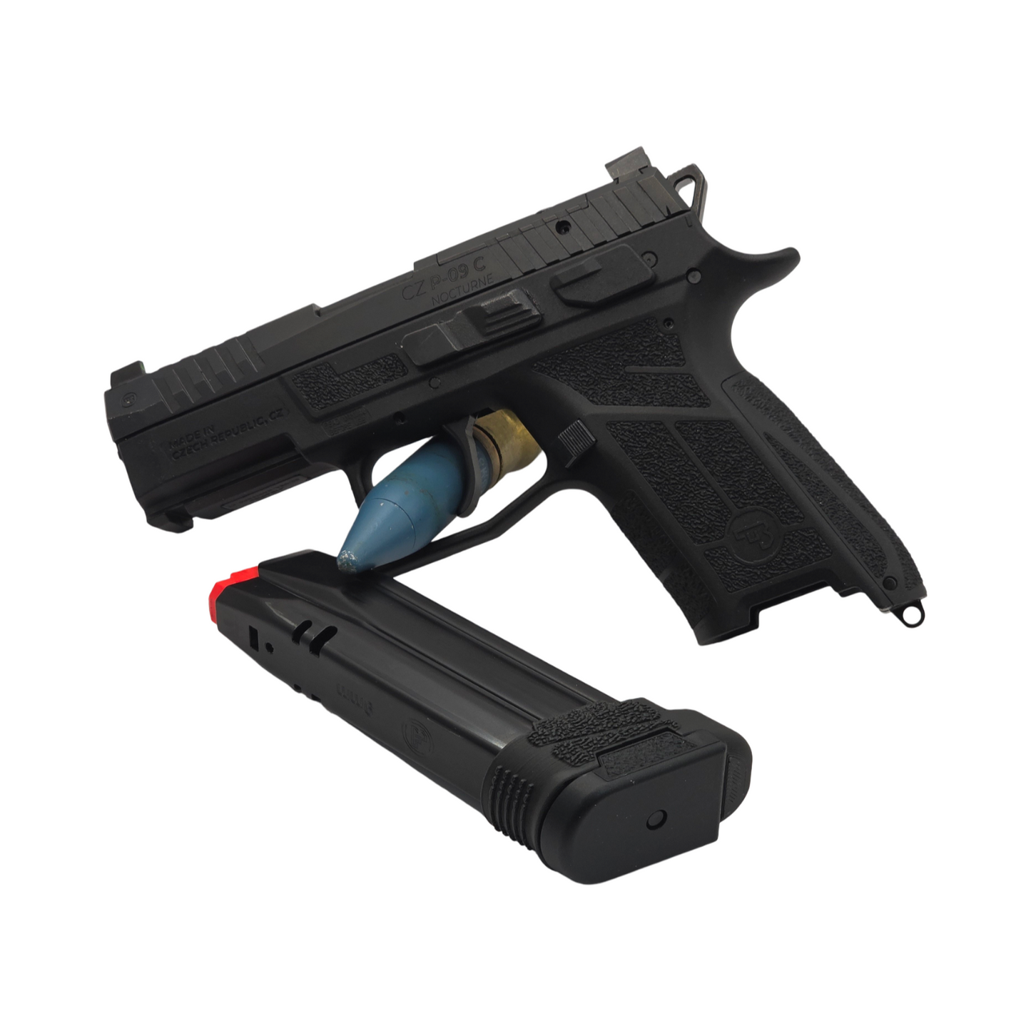 With a unique texturing pattern, the NULL magazine adapter is made just for the CZ P09c Nocturn