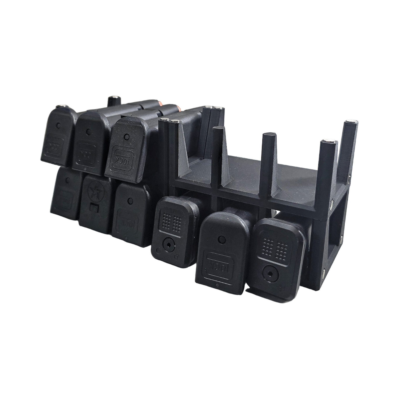 Firearms magazine storage for safes, desks, counters, shelves, anywhere